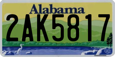 AL license plate 2AK5817
