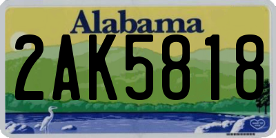 AL license plate 2AK5818