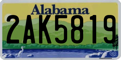 AL license plate 2AK5819