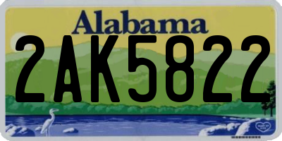 AL license plate 2AK5822