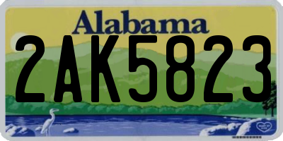 AL license plate 2AK5823