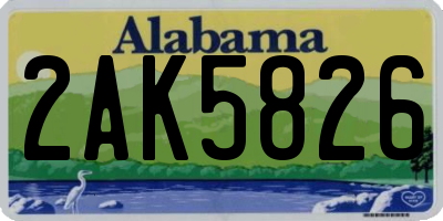 AL license plate 2AK5826