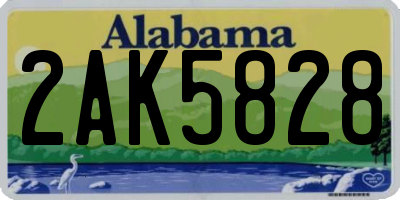 AL license plate 2AK5828