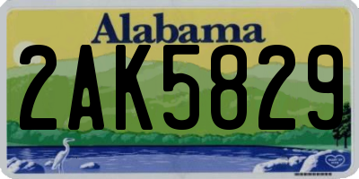 AL license plate 2AK5829