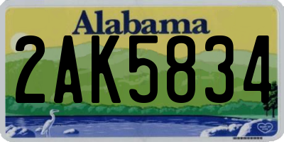 AL license plate 2AK5834