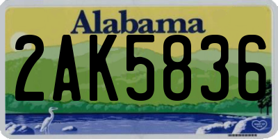AL license plate 2AK5836