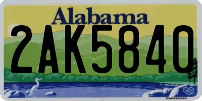 AL license plate 2AK5840