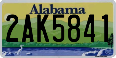 AL license plate 2AK5841