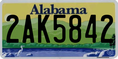 AL license plate 2AK5842
