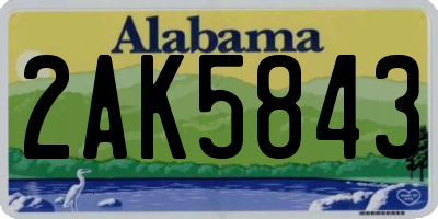 AL license plate 2AK5843