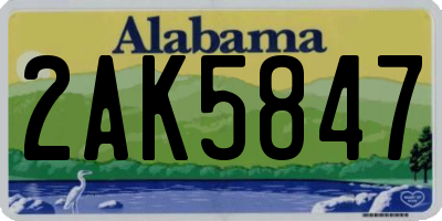 AL license plate 2AK5847