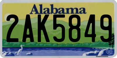 AL license plate 2AK5849