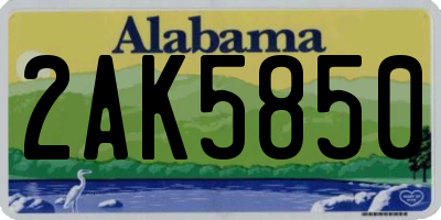 AL license plate 2AK5850