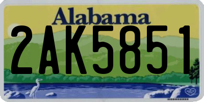 AL license plate 2AK5851