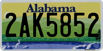 AL license plate 2AK5852