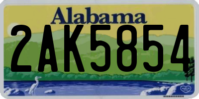 AL license plate 2AK5854