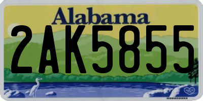 AL license plate 2AK5855