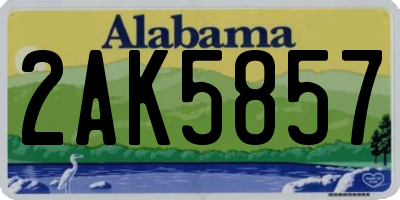 AL license plate 2AK5857