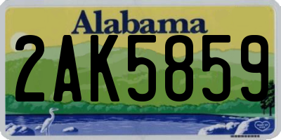 AL license plate 2AK5859