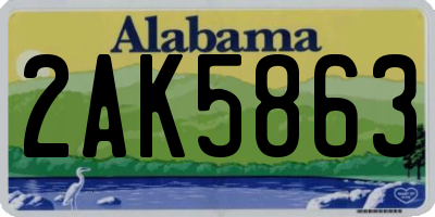 AL license plate 2AK5863