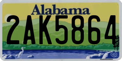 AL license plate 2AK5864