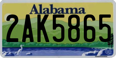 AL license plate 2AK5865