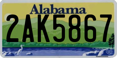 AL license plate 2AK5867
