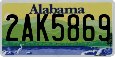 AL license plate 2AK5869