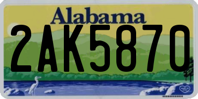 AL license plate 2AK5870