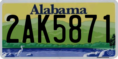 AL license plate 2AK5871