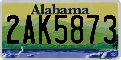 AL license plate 2AK5873