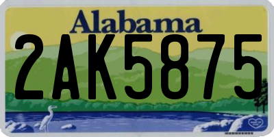 AL license plate 2AK5875
