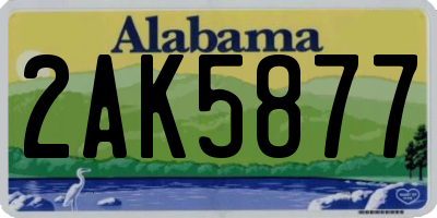 AL license plate 2AK5877