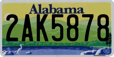 AL license plate 2AK5878