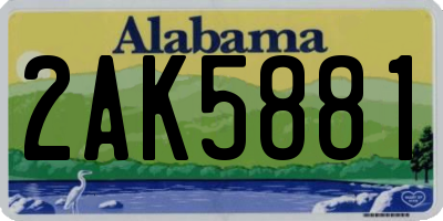 AL license plate 2AK5881