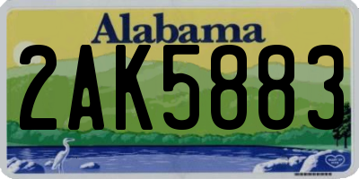 AL license plate 2AK5883