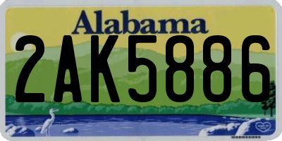 AL license plate 2AK5886