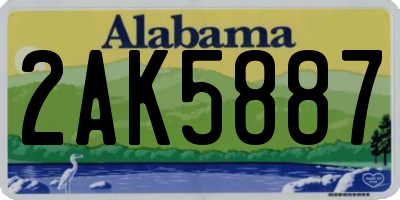 AL license plate 2AK5887
