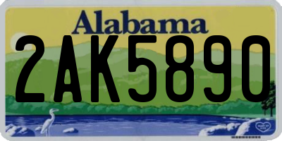 AL license plate 2AK5890