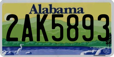 AL license plate 2AK5893