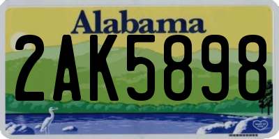 AL license plate 2AK5898