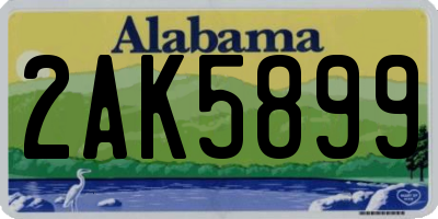 AL license plate 2AK5899