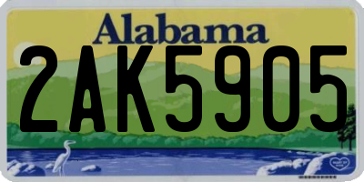 AL license plate 2AK5905
