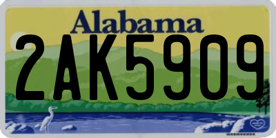 AL license plate 2AK5909