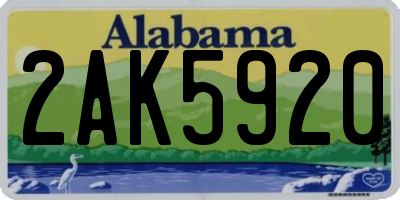 AL license plate 2AK5920