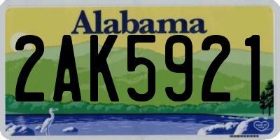 AL license plate 2AK5921