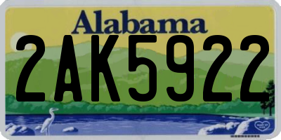 AL license plate 2AK5922
