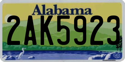 AL license plate 2AK5923