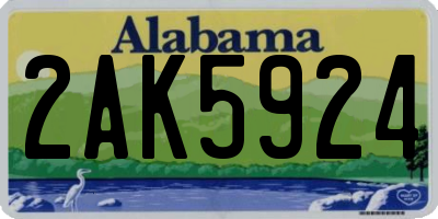 AL license plate 2AK5924