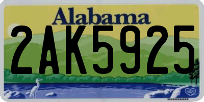 AL license plate 2AK5925
